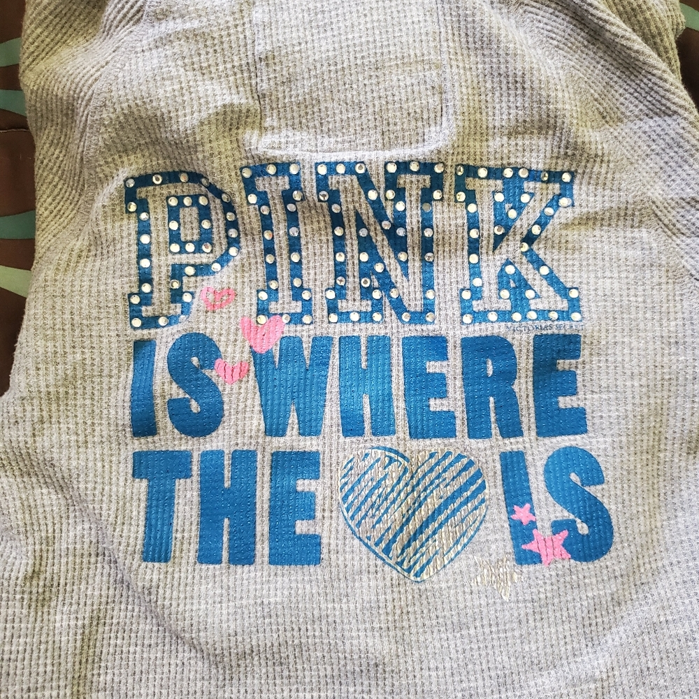PINK LONG SLEEVE HOODED TOP